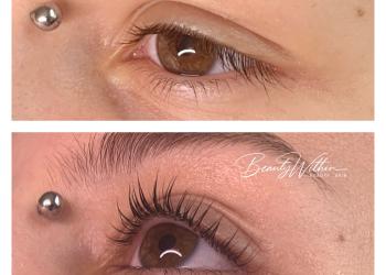 Lash lift and tint before and after