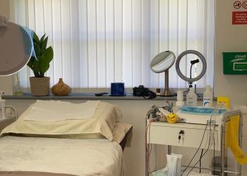 Treatment room prepped for electrolysis 